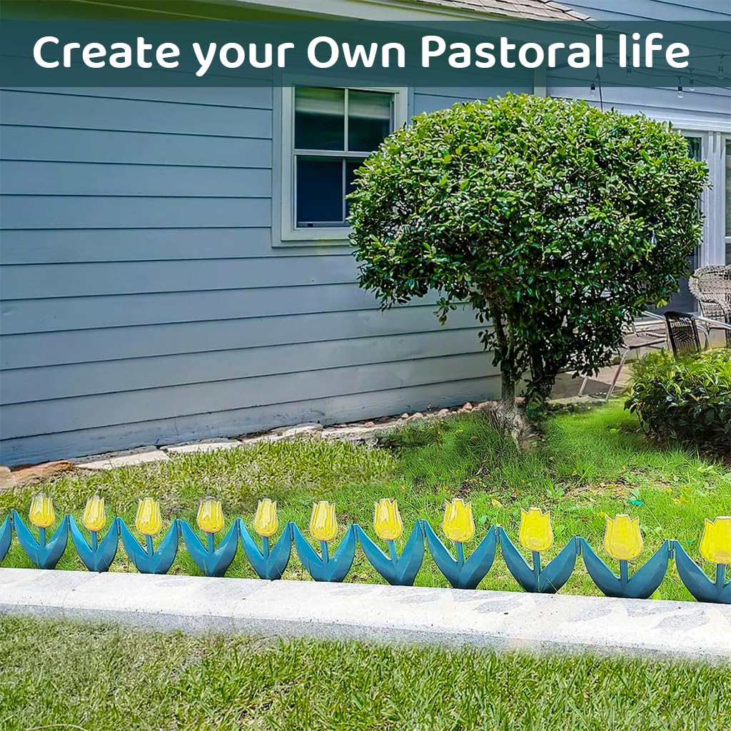 HASTHIP 10Pcs Tulips Garden Fences Garden Decorative Fences 11.4 Inches Garden Fence Connectable Tulips Garden Fences Decorative Flower Bed Fences Boundary Fences HASTHIP 10Pcs Tulips Garden Fences Garden Decorative Fences 11.4 Inches Garden Fence Connectable Tulips Garden Fences Decorative Flower Bed Fences Boundary Fences